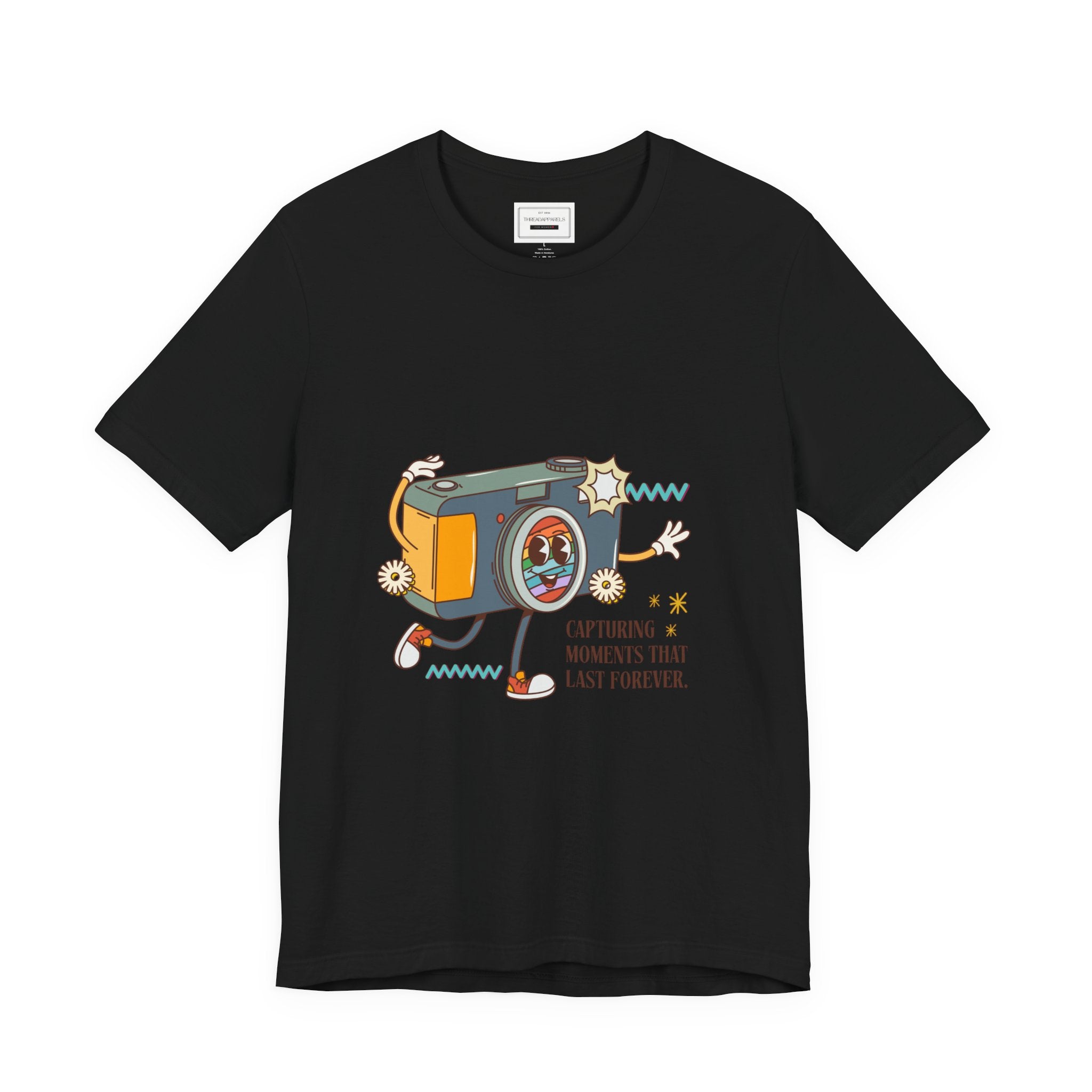 Camera Graphic Tee — "Capturing Moments That Last Forever" Vintage Film Photography T-Shirt