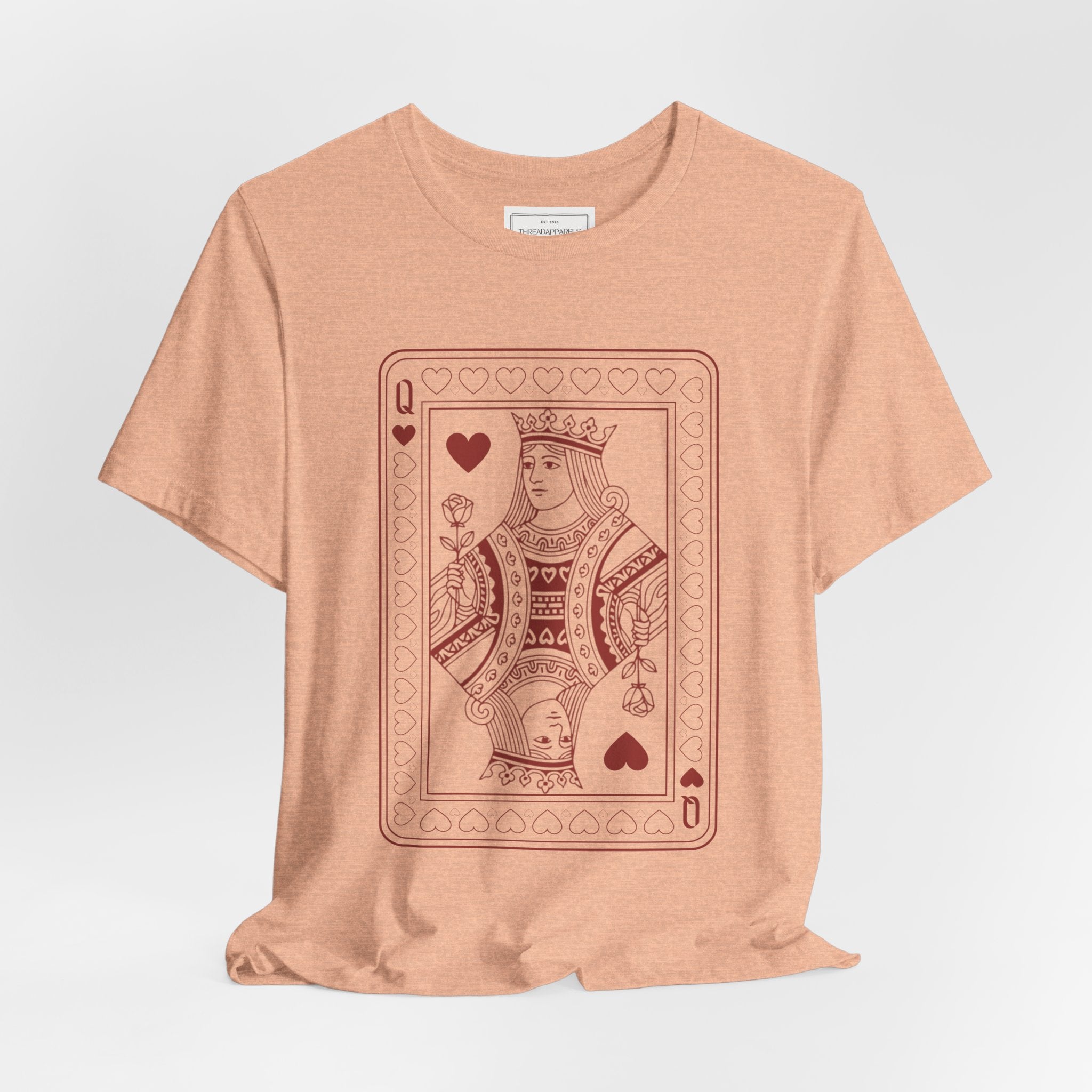 Queen of Hearts Playing Card T‑Shirt – Vintage Casino Graphic Tee