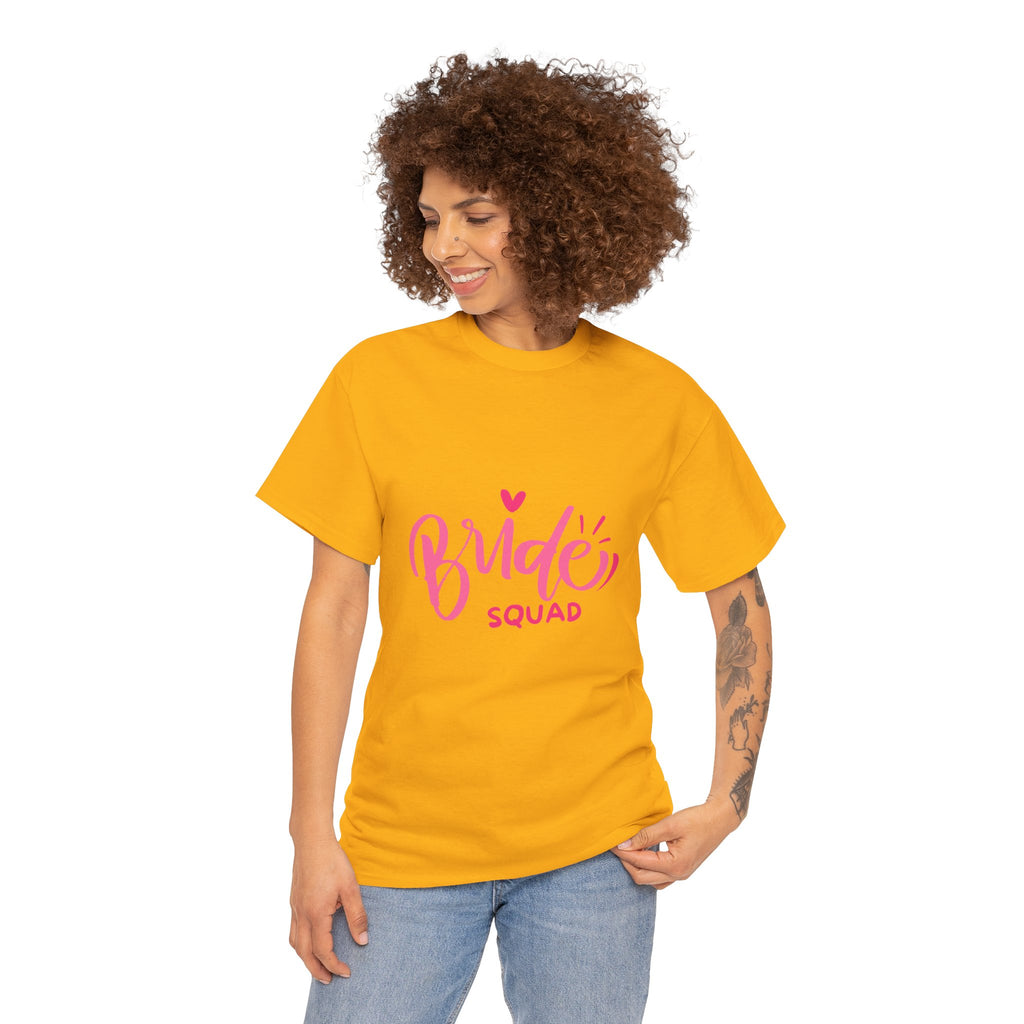 Bride Squad T‑Shirt — Pink Script Bachelorette Party Tee