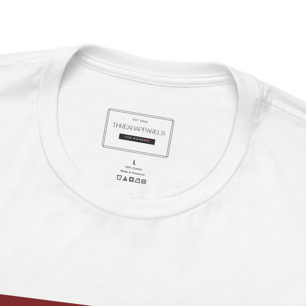White Flowers Graphic Tee — Floral Square Print T-Shirt