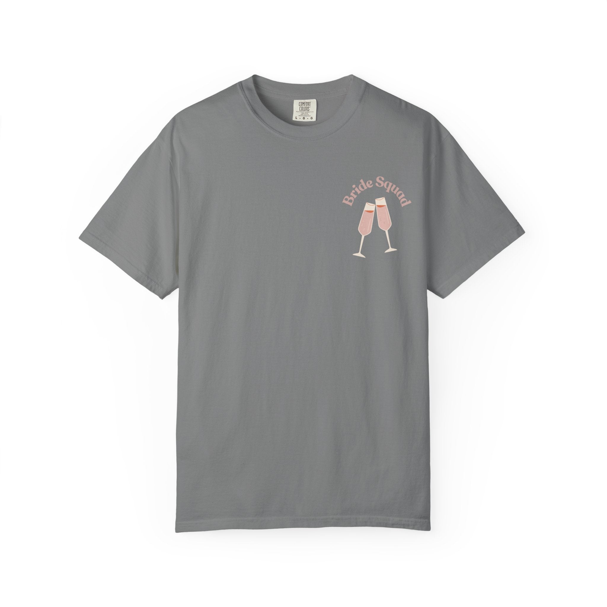 "Bridal Squad" Bridesmaid T‑Shirt — Minimal Champagne Bubbles Design