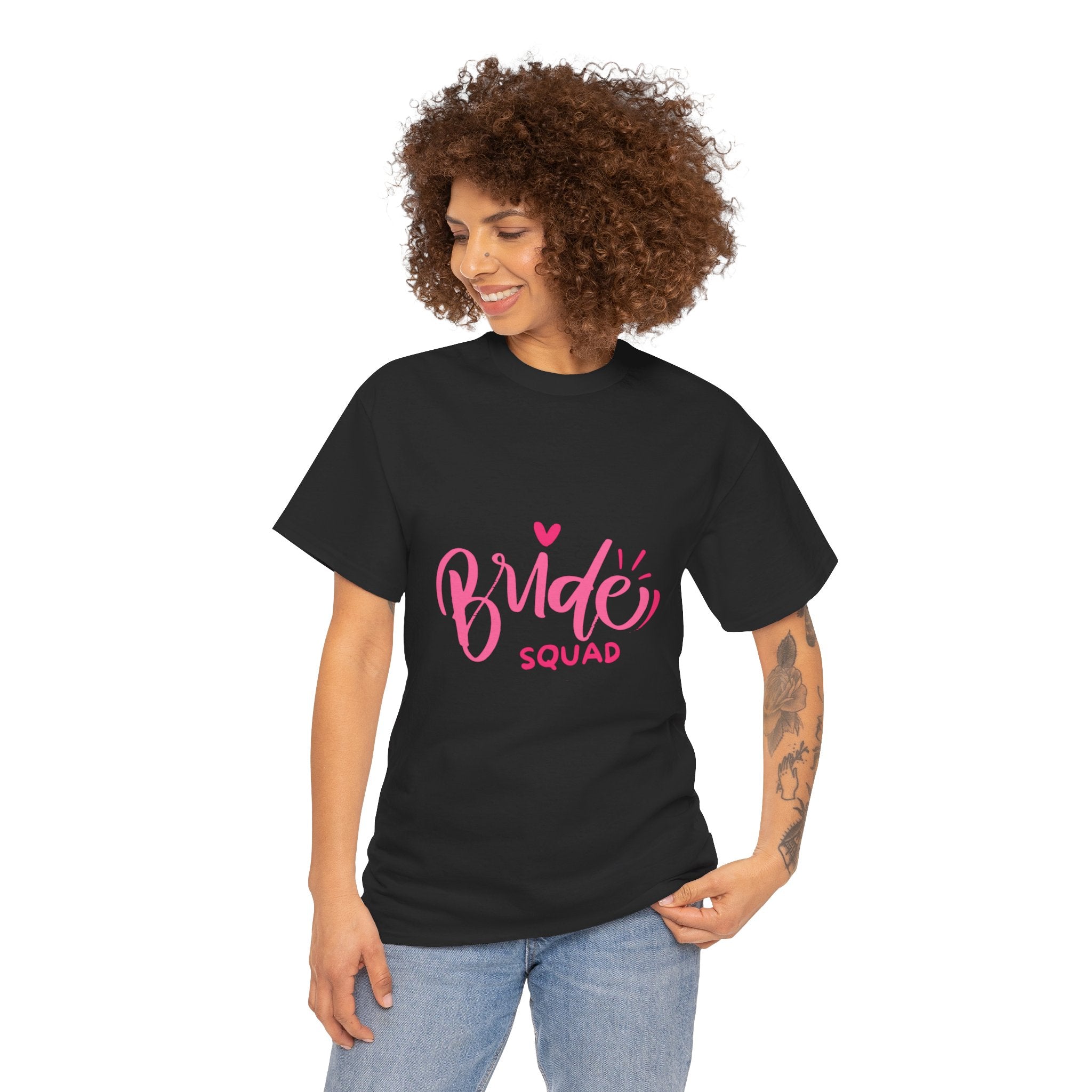 Bride Squad T‑Shirt — Pink Script Bachelorette Party Tee