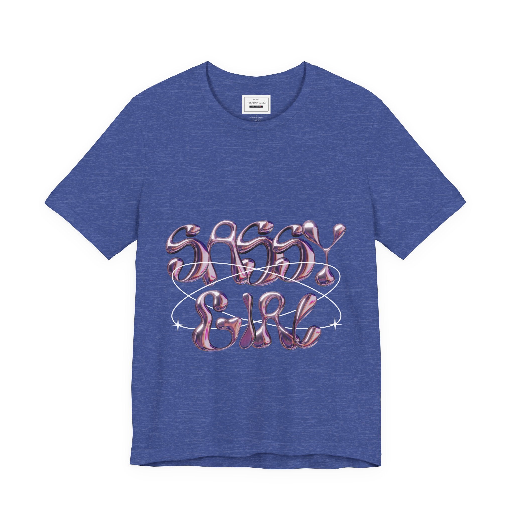 Sassy Girl Tee — Retro Bubble Letter Graphic Shirt