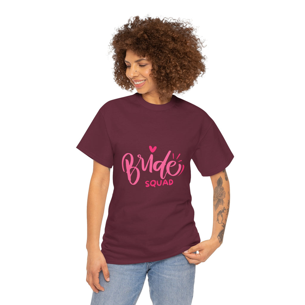 Bride Squad T‑Shirt — Pink Script Bachelorette Party Tee