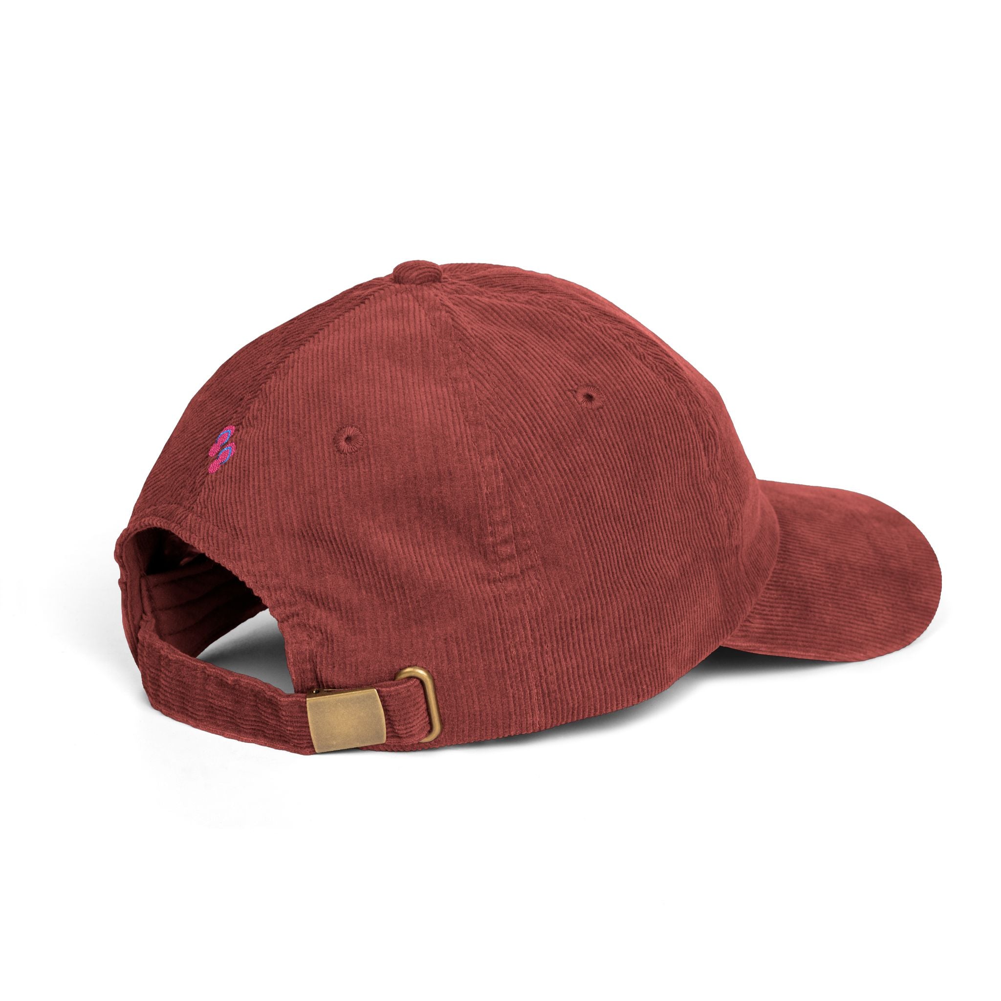 Vintage Corduroy Baseball Cap — Embroidered Green Cactus with Sunburst