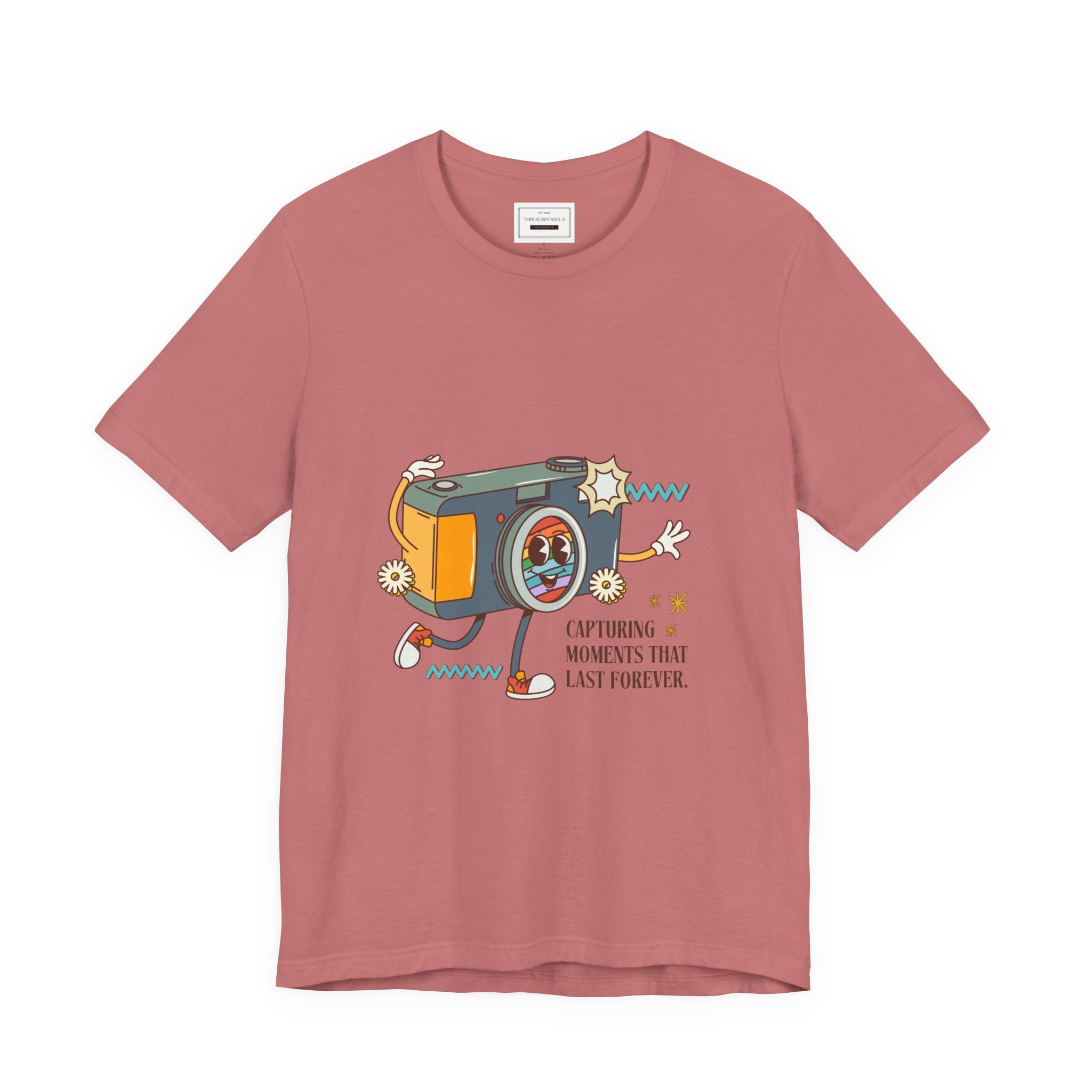Camera Graphic Tee — "Capturing Moments That Last Forever" Vintage Film Photography T-Shirt