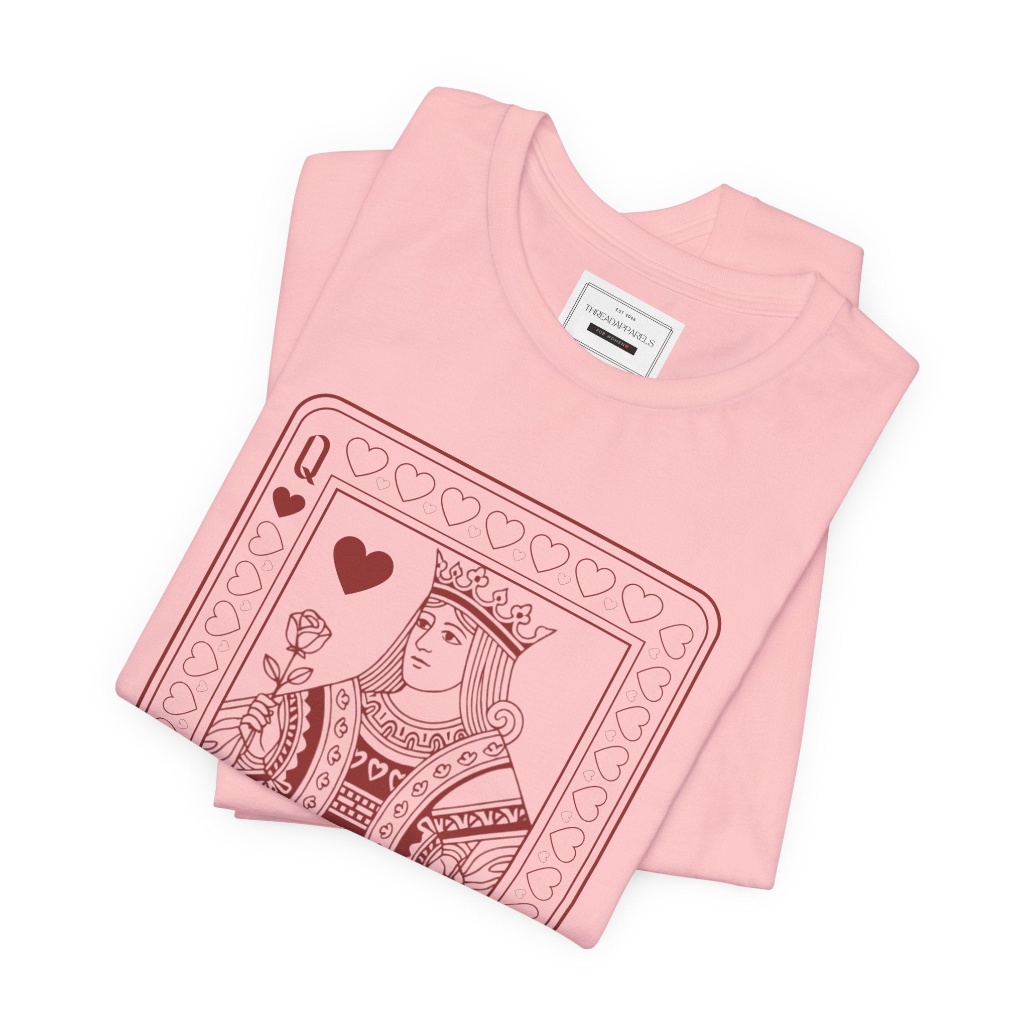 Queen of Hearts Playing Card T‑Shirt – Vintage Casino Graphic Tee