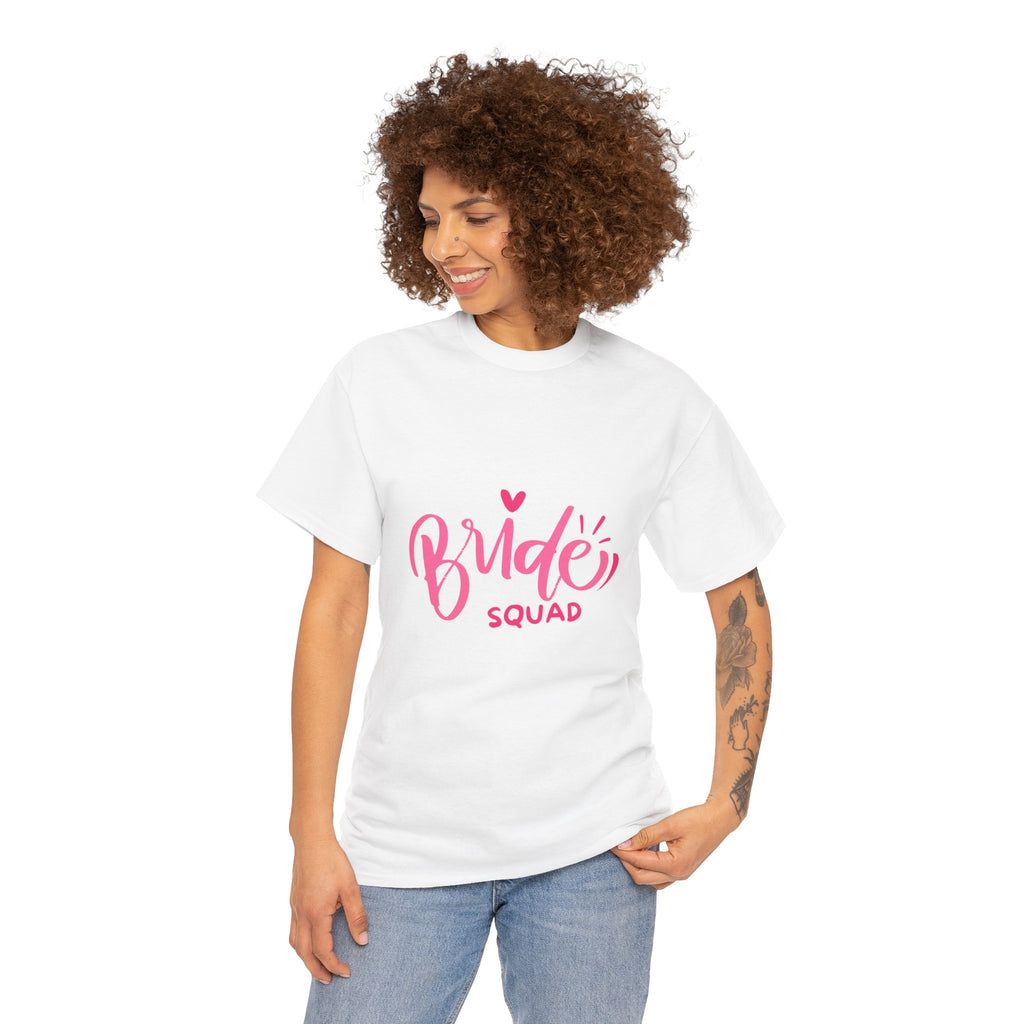 Bride Squad T‑Shirt — Pink Script Bachelorette Party Tee