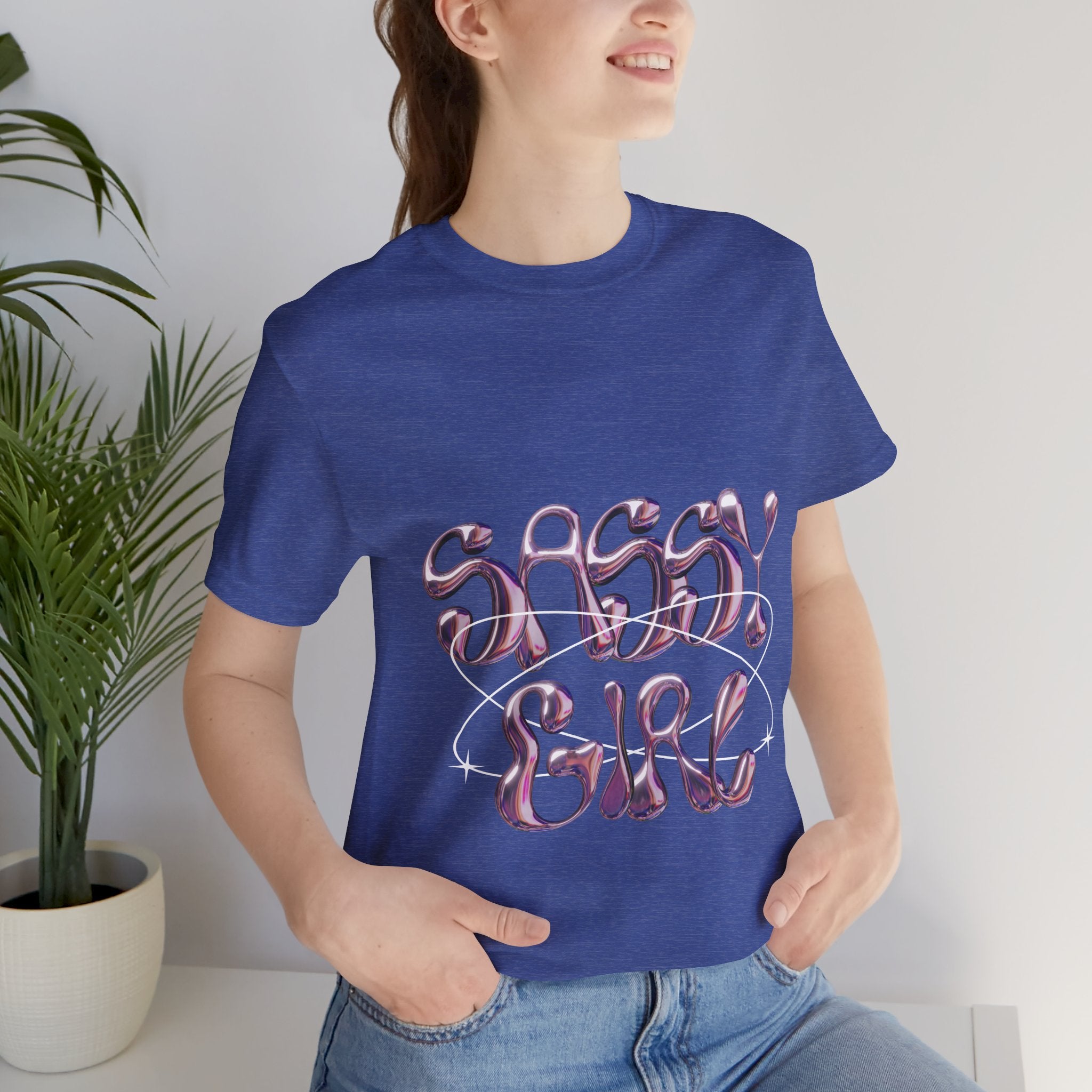 Sassy Girl Tee — Retro Bubble Letter Graphic Shirt