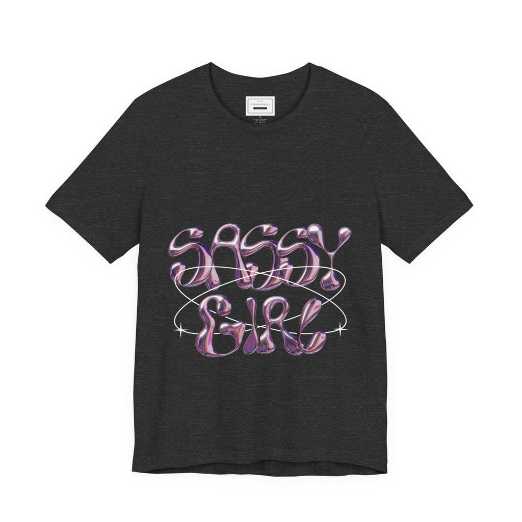 Sassy Girl Tee — Retro Bubble Letter Graphic Shirt