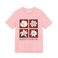 White Flowers Graphic Tee — Floral Square Print T-Shirt