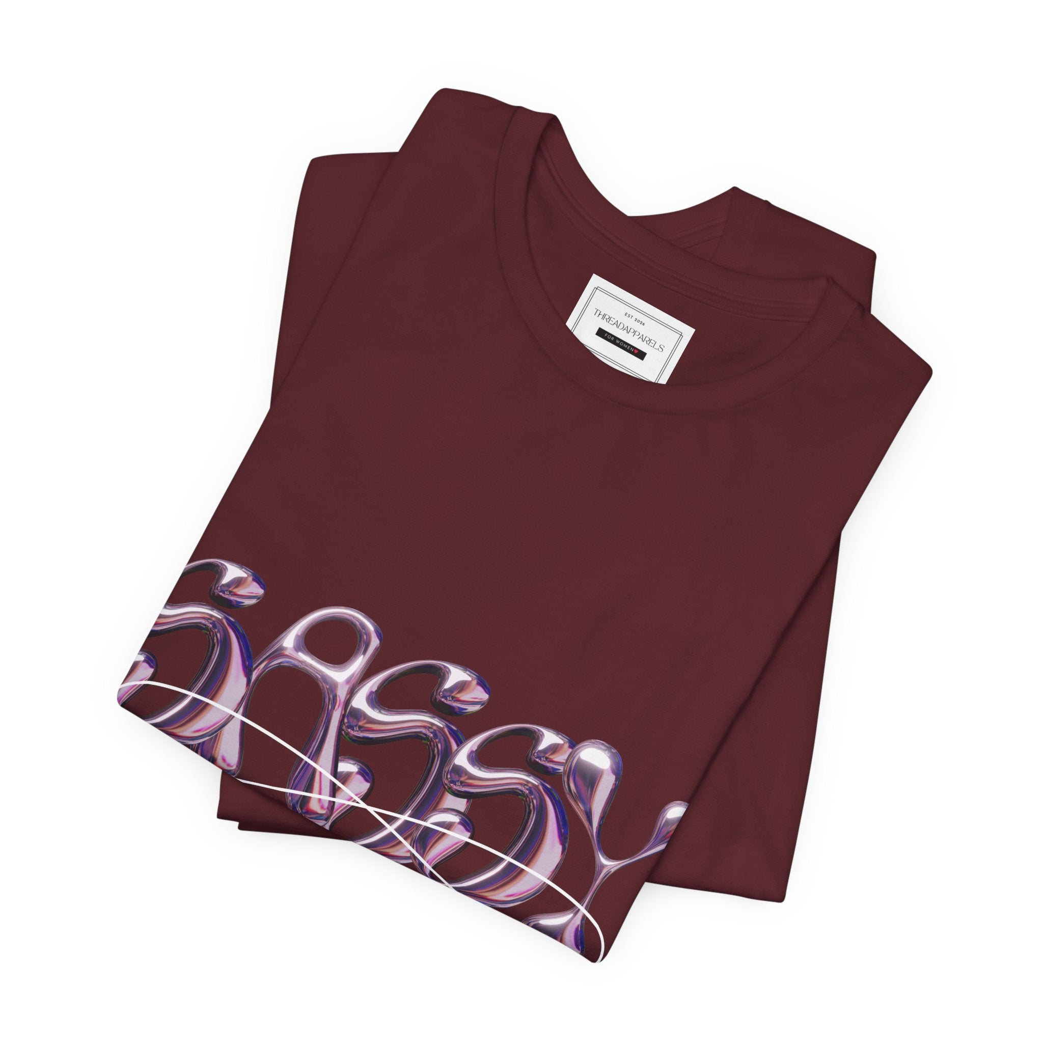 Sassy Girl Tee — Retro Bubble Letter Graphic Shirt