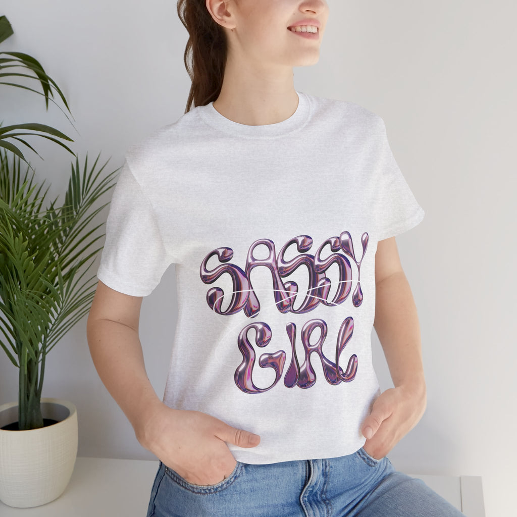 Sassy Girl Tee — Retro Bubble Letter Graphic Shirt