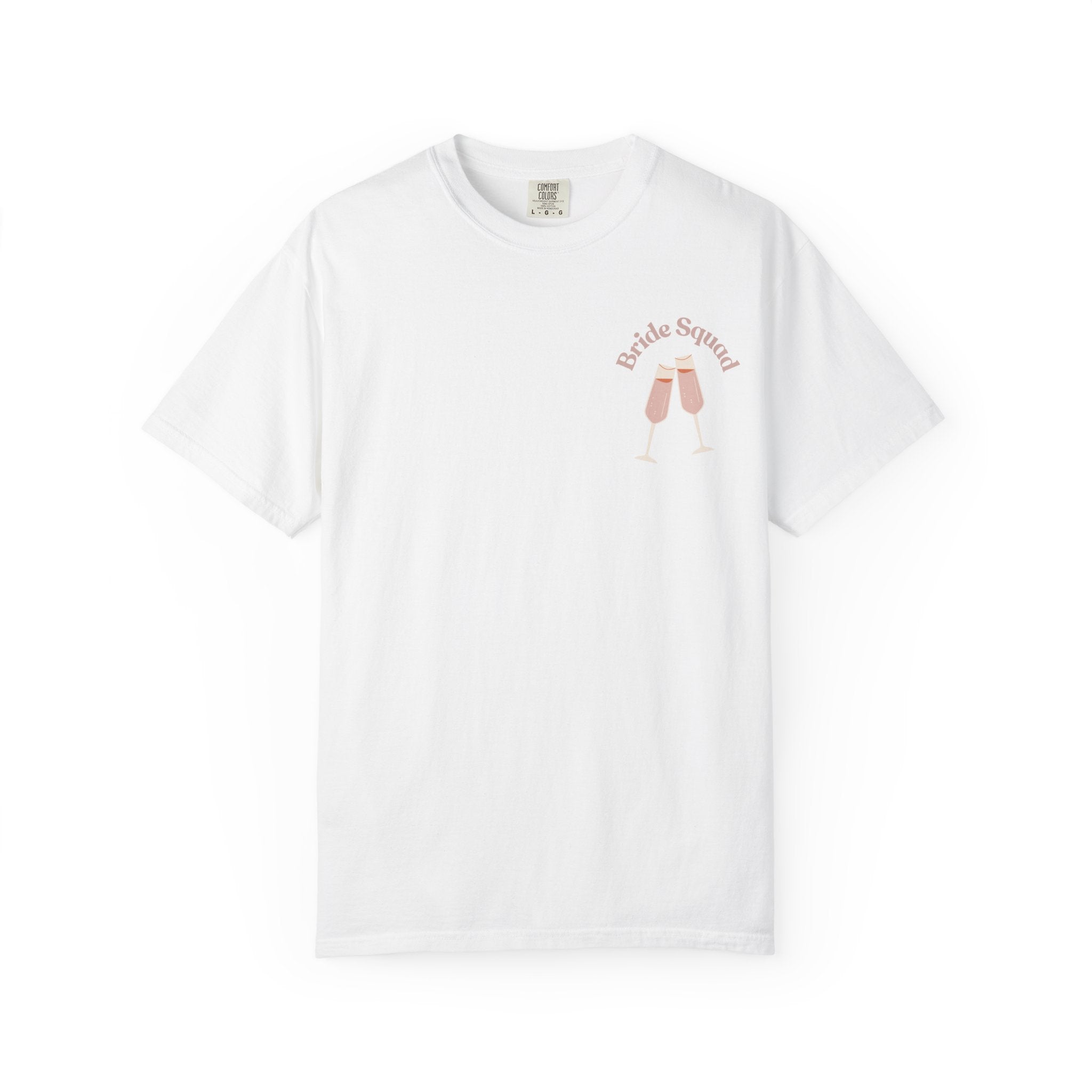 "Bridal Squad" Bridesmaid T‑Shirt — Minimal Champagne Bubbles Design