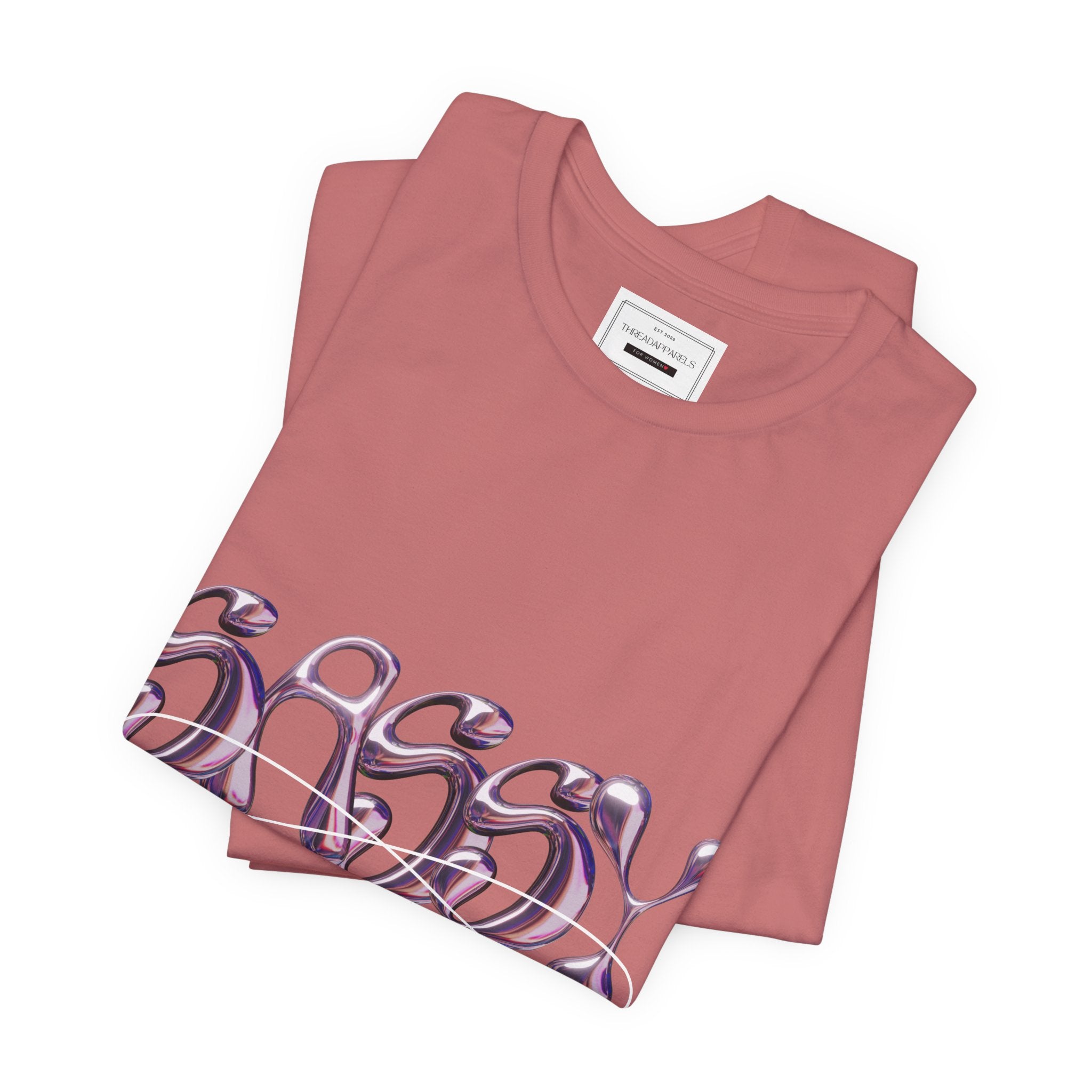 Sassy Girl Tee — Retro Bubble Letter Graphic Shirt