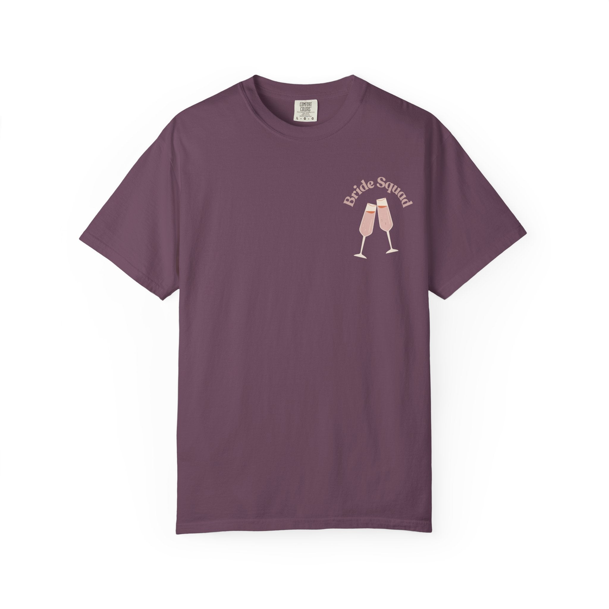 "Bridal Squad" Bridesmaid T‑Shirt — Minimal Champagne Bubbles Design
