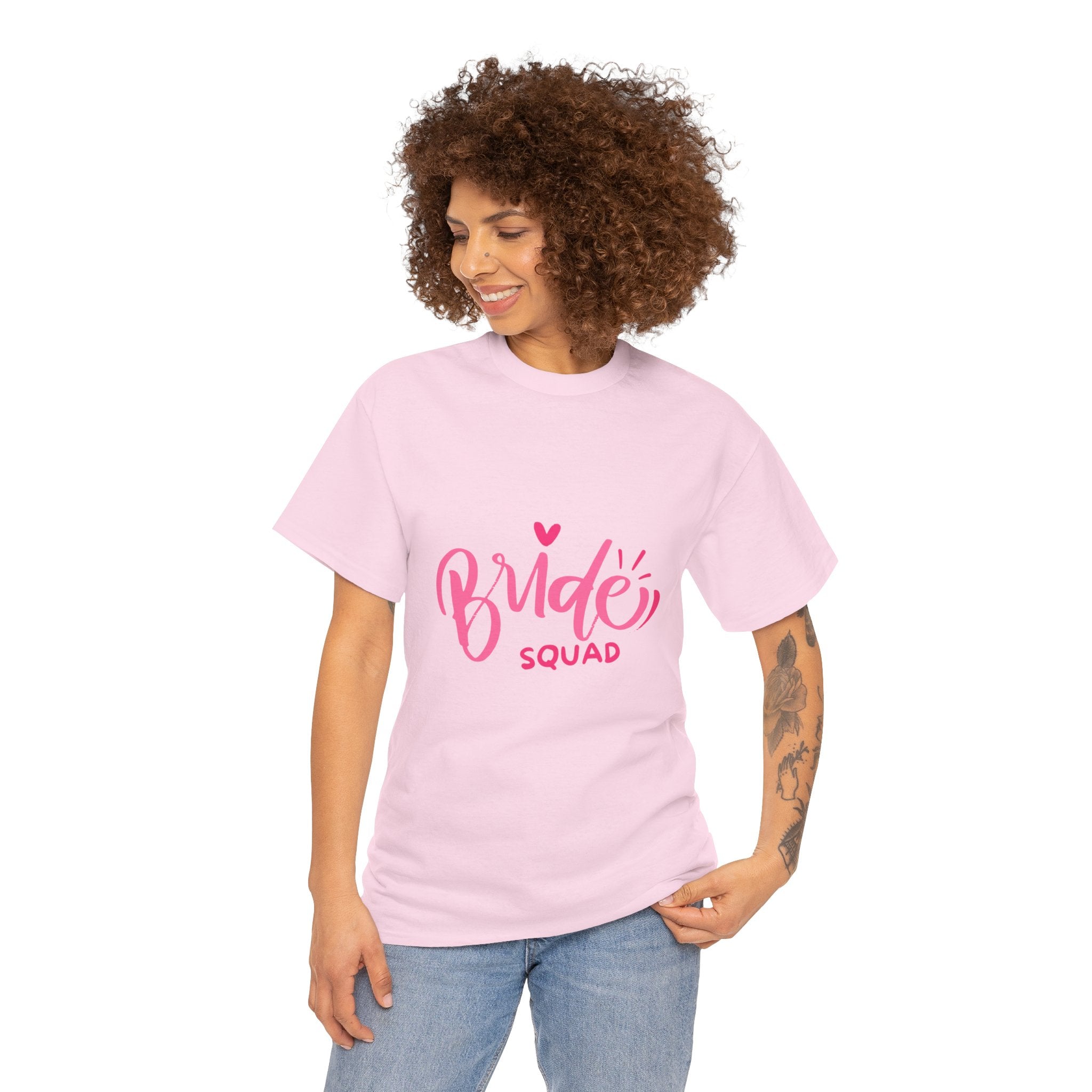 Bride Squad T‑Shirt — Pink Script Bachelorette Party Tee
