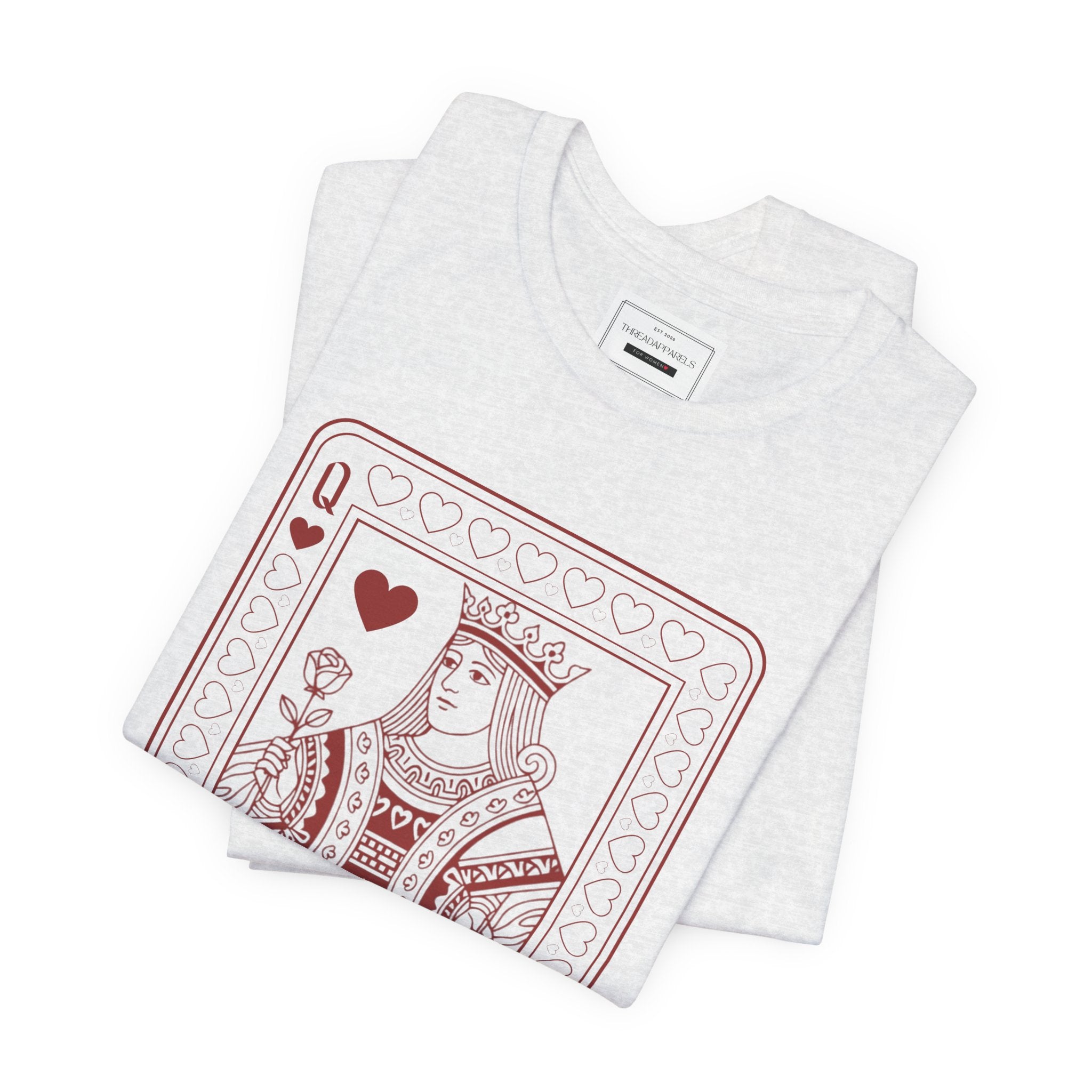 Queen of Hearts Playing Card T‑Shirt – Vintage Casino Graphic Tee