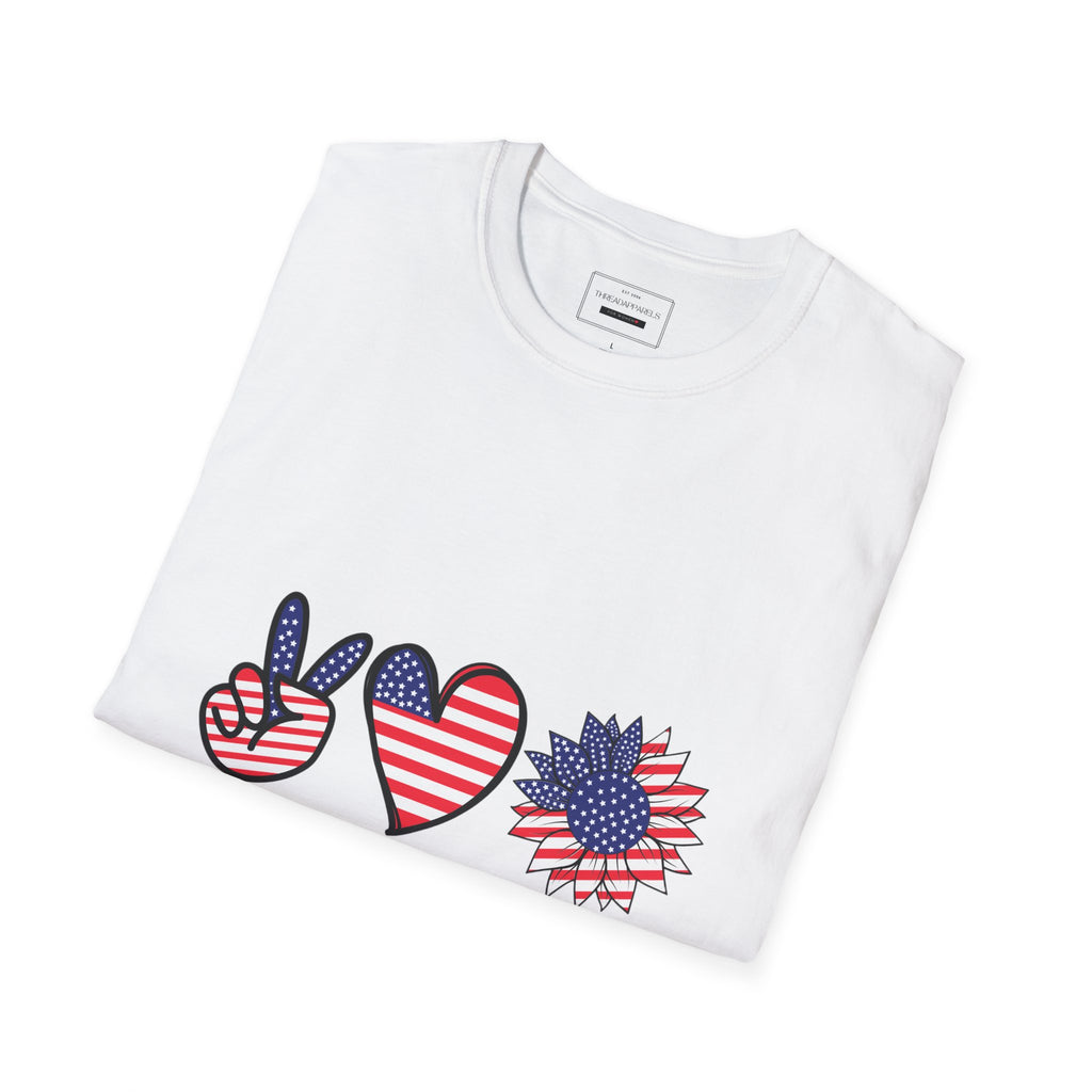 Peace Love America T-Shirt — Patriotic 4th of July Tee