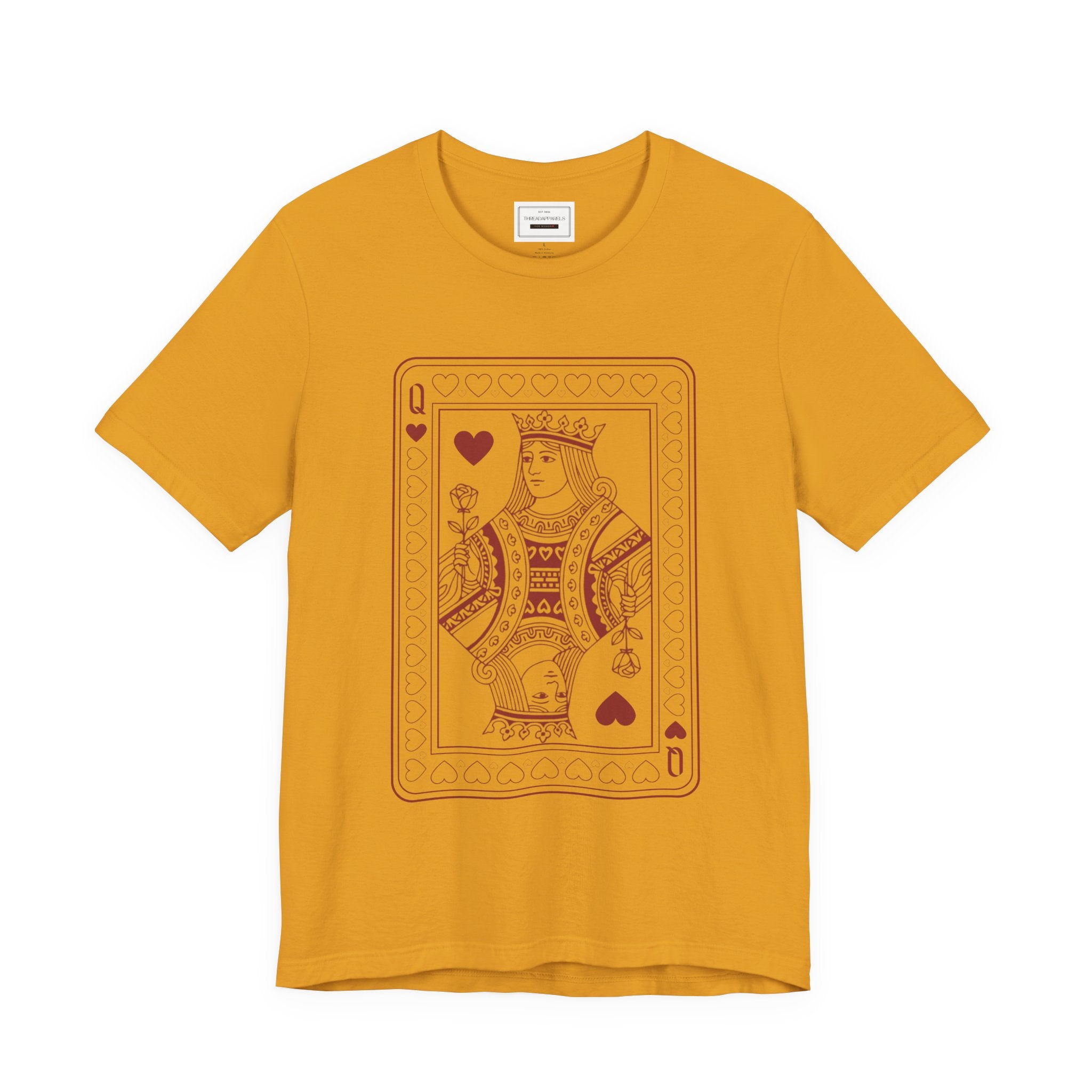Queen of Hearts Playing Card T‑Shirt – Vintage Casino Graphic Tee