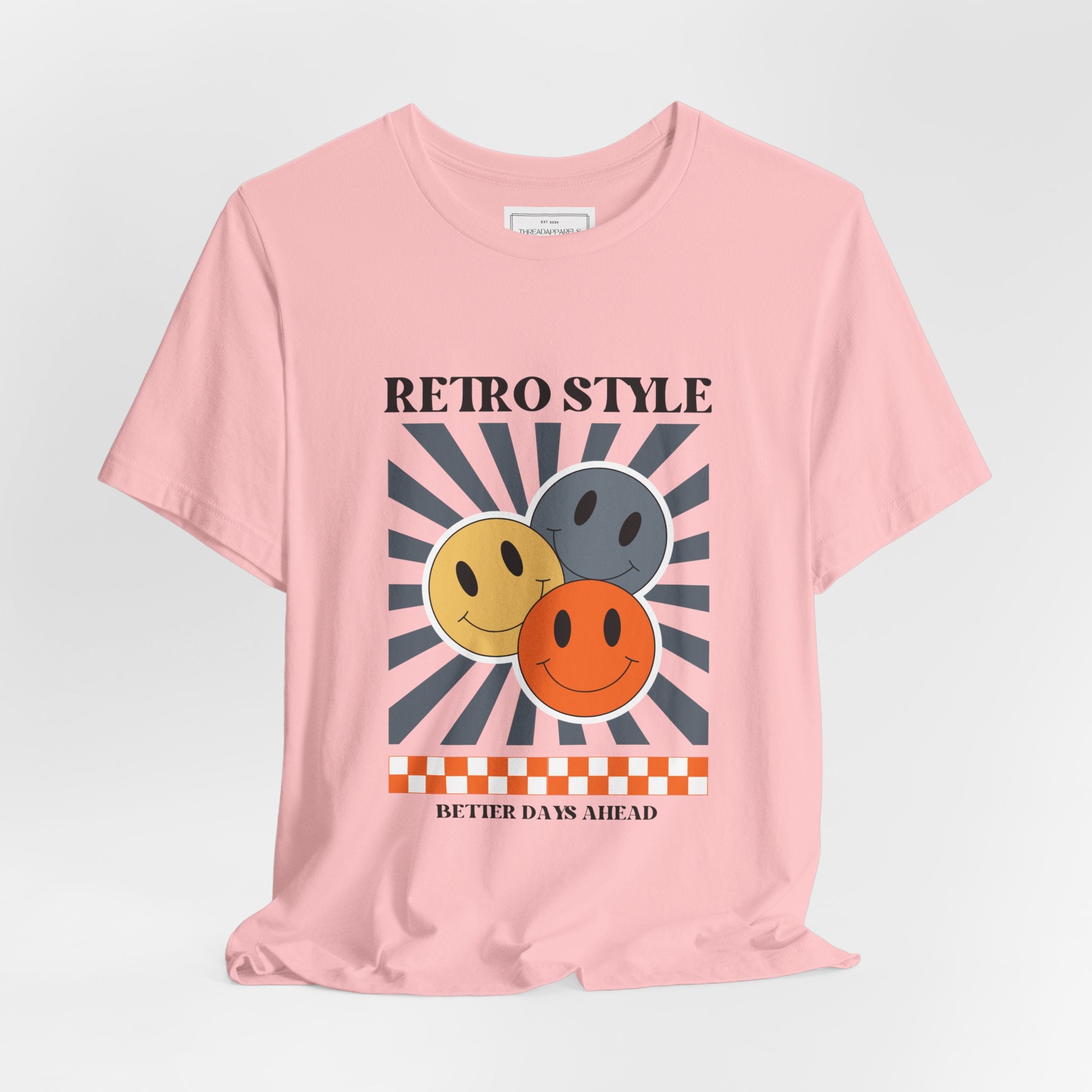 Retro Smiley Tee — "Retro Style" Graphic Short Sleeve