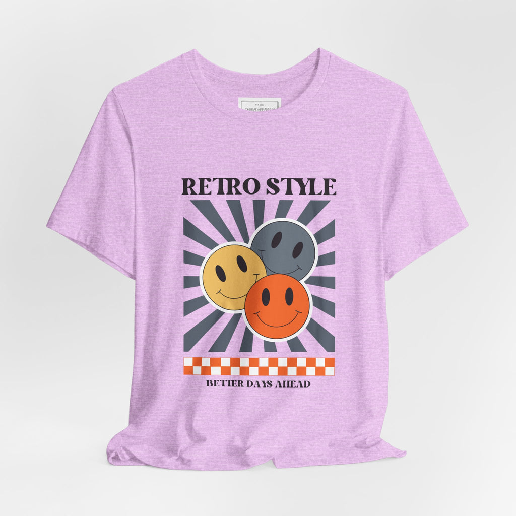 Retro Smiley Tee — "Retro Style" Graphic Short Sleeve