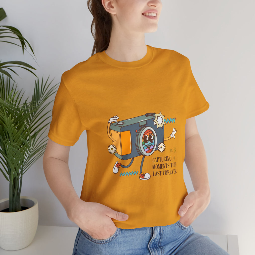 Camera Graphic Tee — "Capturing Moments That Last Forever" Vintage Film Photography T-Shirt