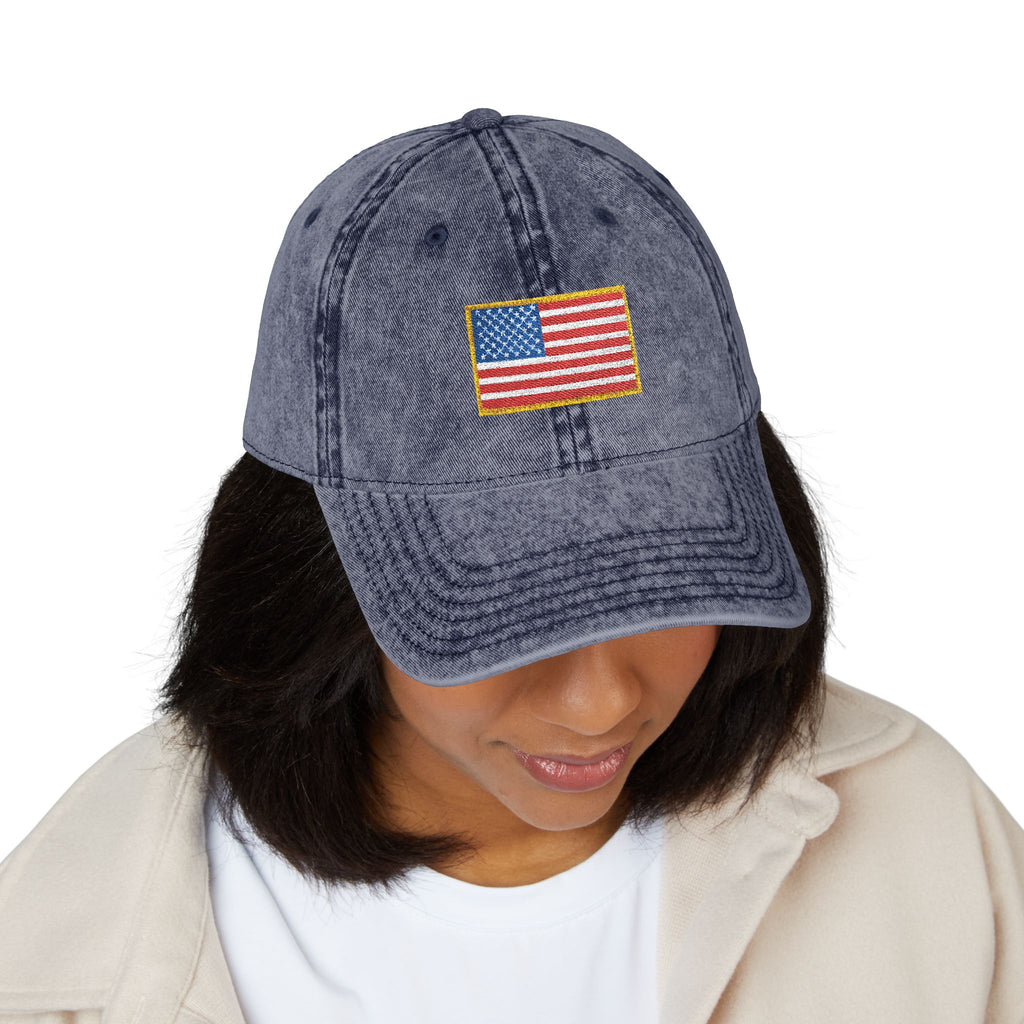 Embroidered Vintage American Flag Cap —  Hat for Patriotic Gifts