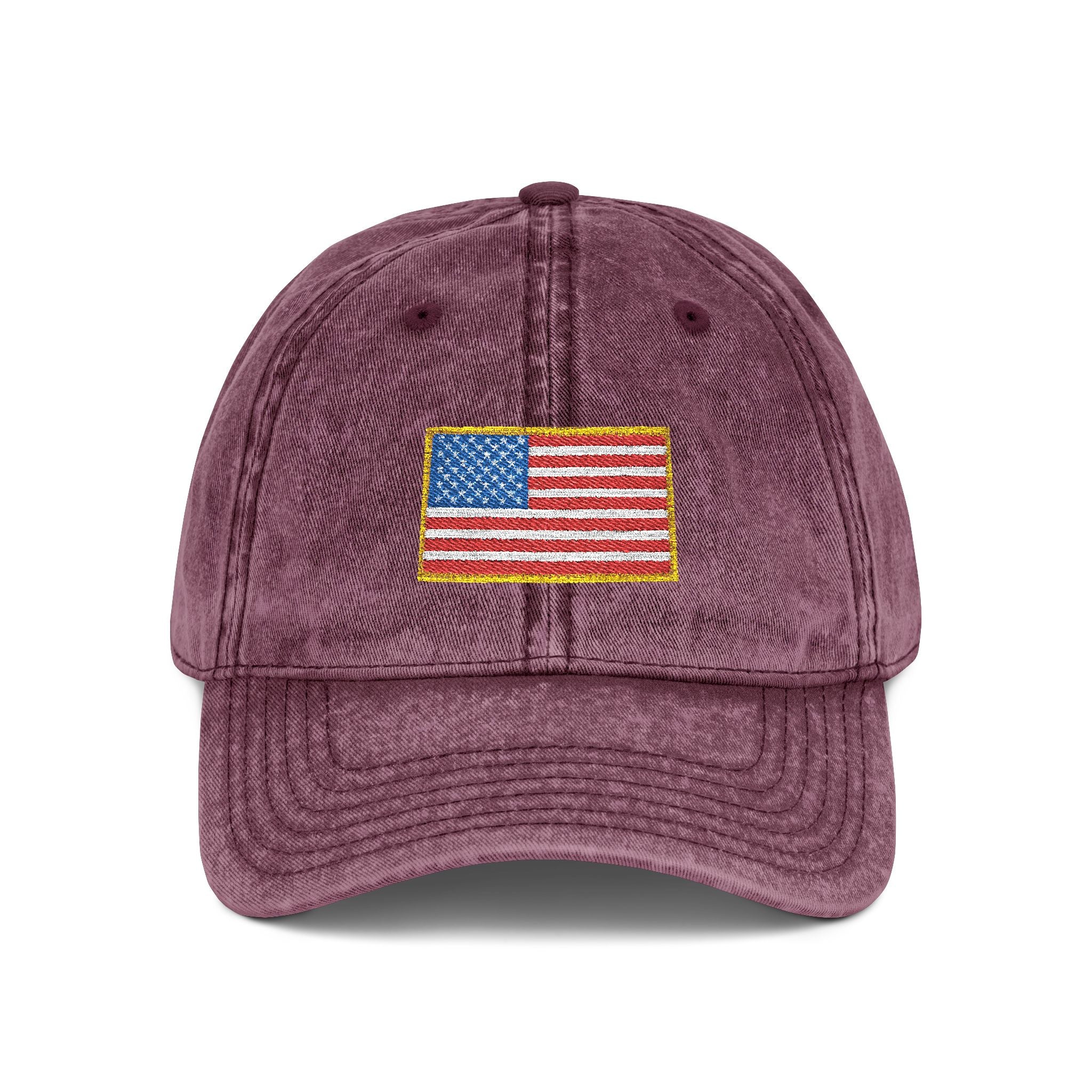 Embroidered Vintage American Flag Cap —  Hat for Patriotic Gifts