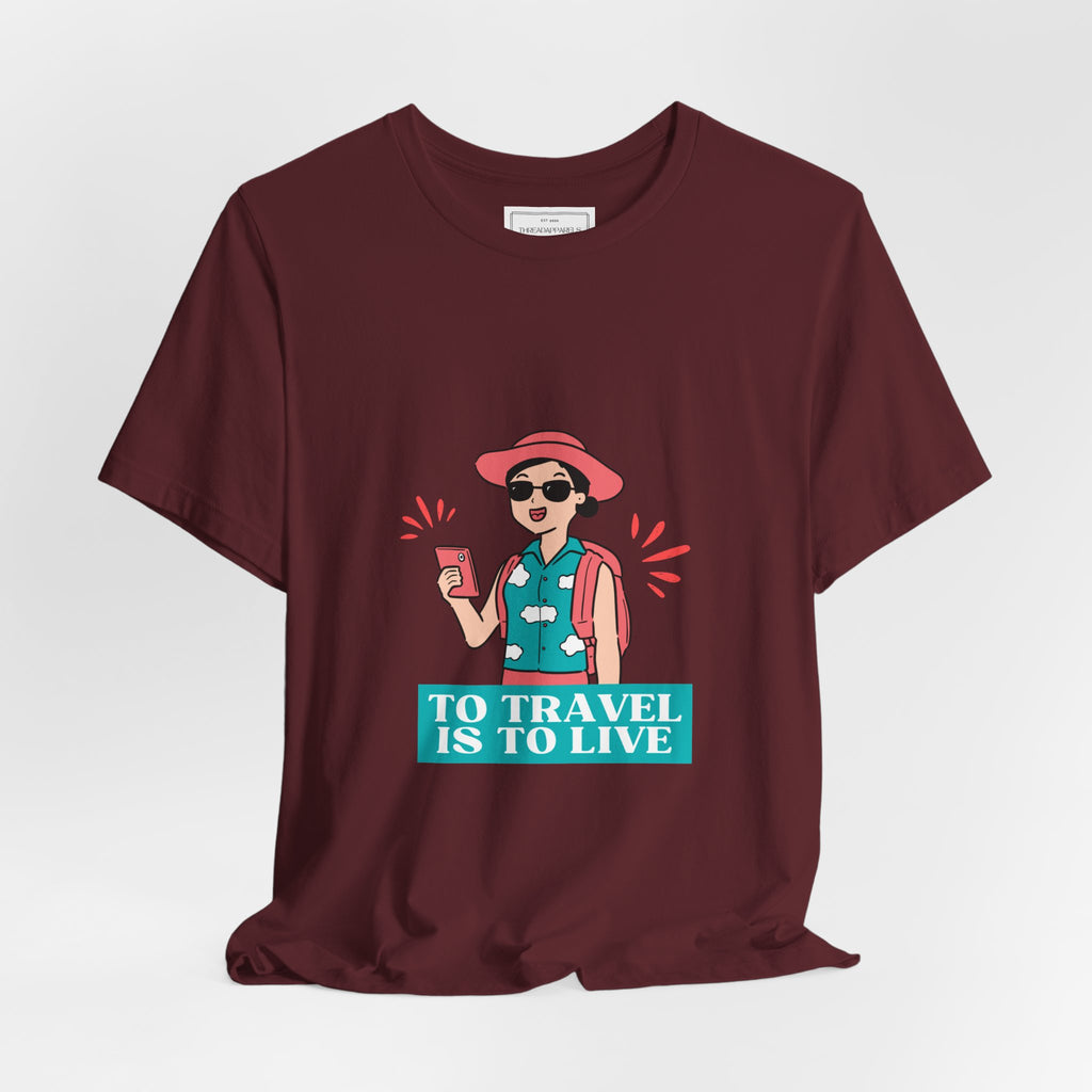 Travel Lover T‑Shirt — "To Travel Is To Live" Graphic Tee