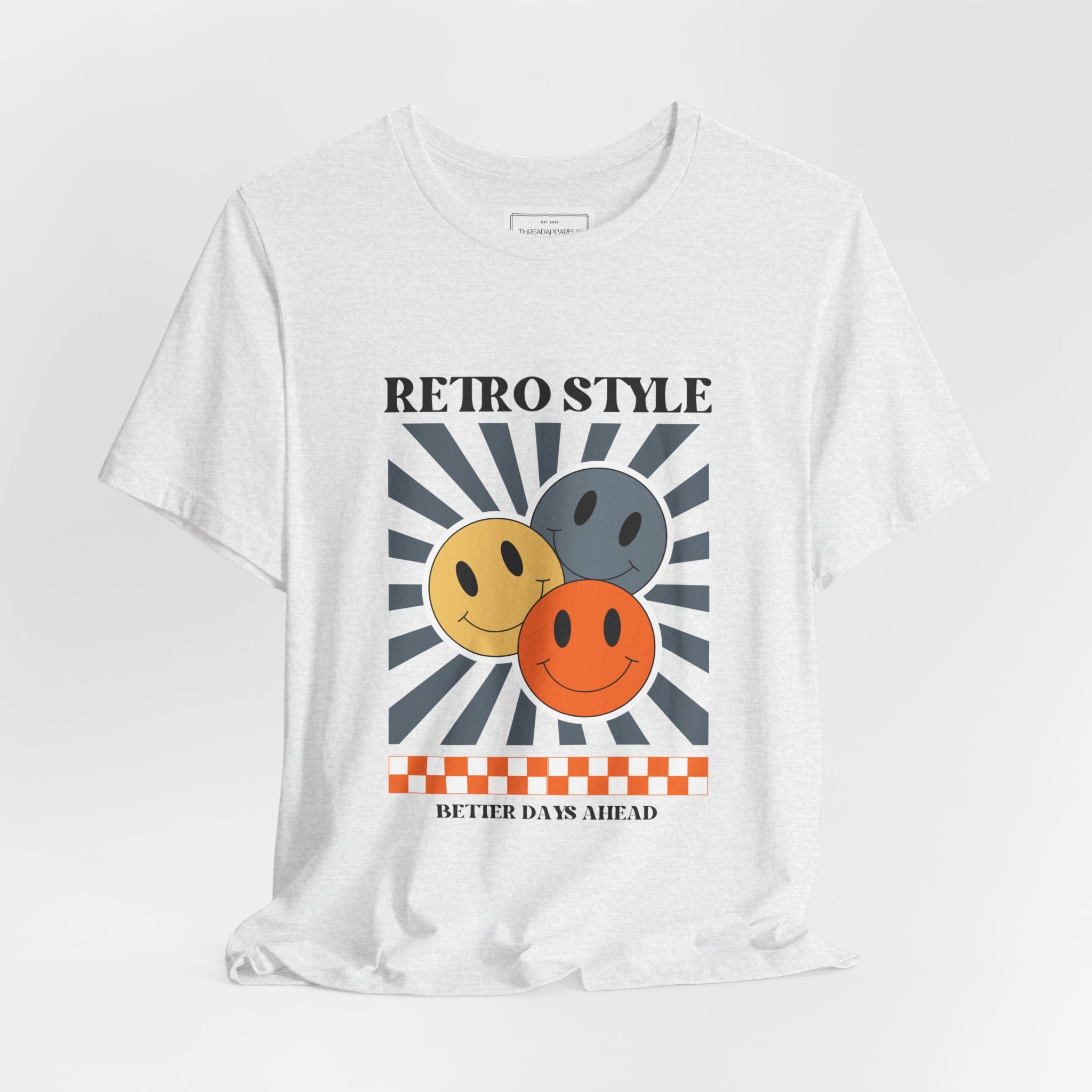 Retro Smiley Tee — "Retro Style" Graphic Short Sleeve