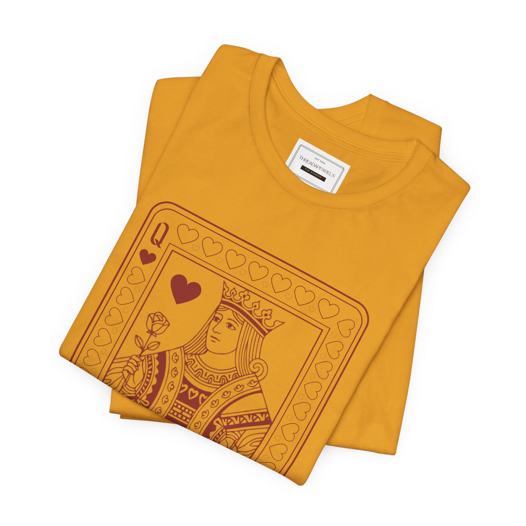 Queen of Hearts Playing Card T‑Shirt – Vintage Casino Graphic Tee