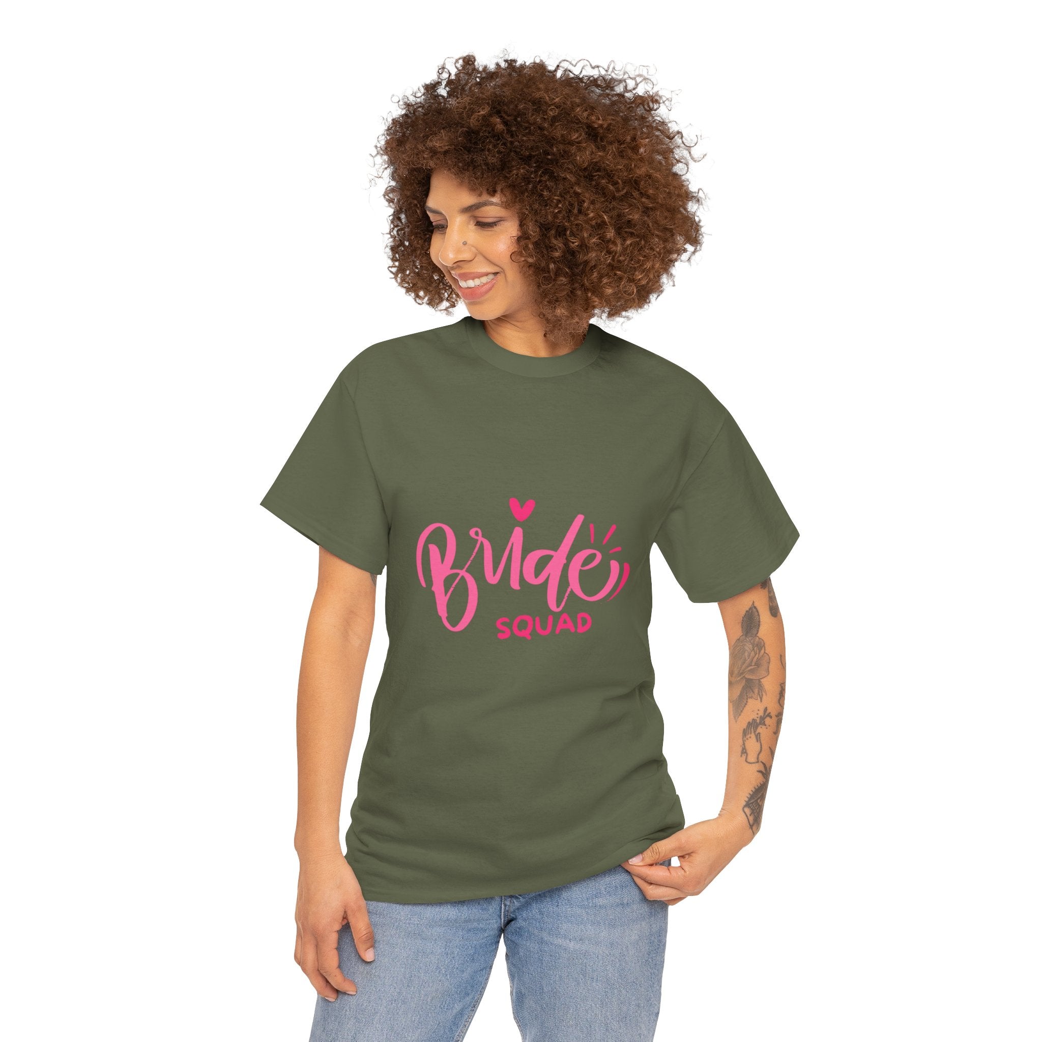 Bride Squad T‑Shirt — Pink Script Bachelorette Party Tee