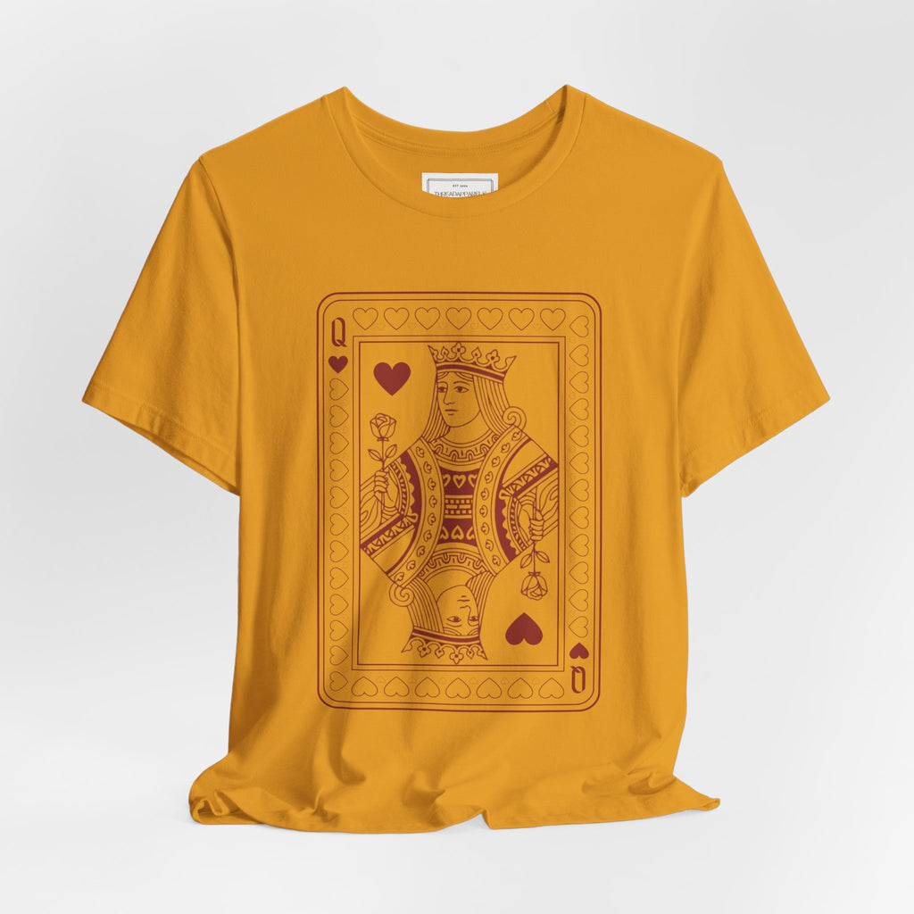 Queen of Hearts Playing Card T‑Shirt – Vintage Casino Graphic Tee