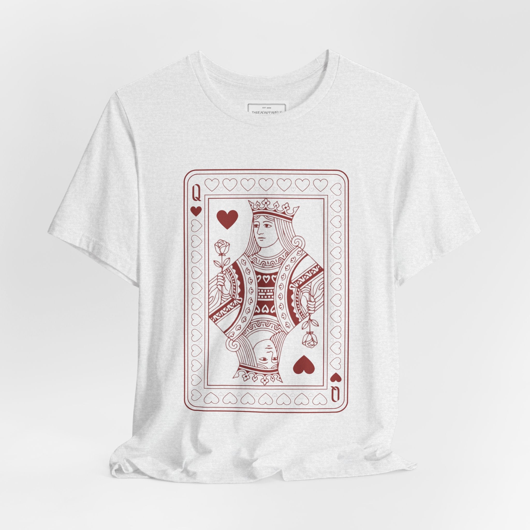 Queen of Hearts Playing Card T‑Shirt – Vintage Casino Graphic Tee