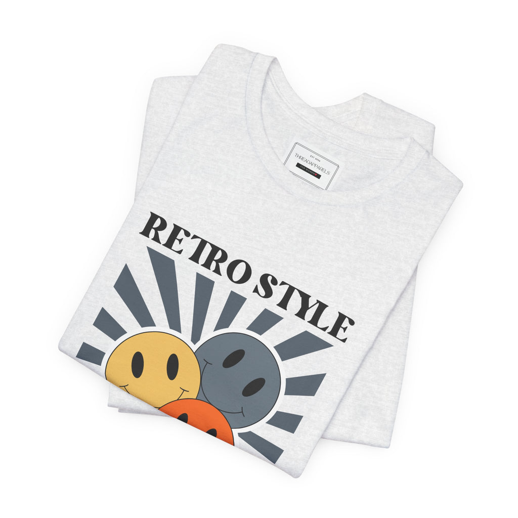 Retro Smiley Tee — "Retro Style" Graphic Short Sleeve