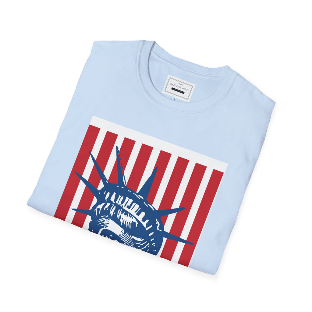Liberty Statue Tee — Retro American Flag Stars Graphic T-Shirt